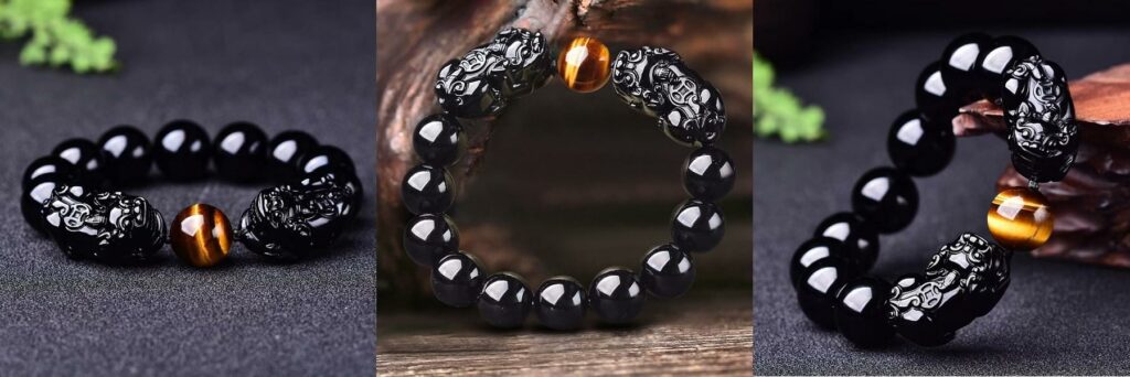 Wealth Obsidian Tiger Eye Pixiu Bracelet pricing